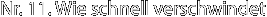 Nr. 11. Wie schnell verschwindet